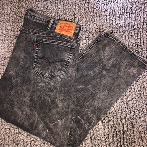 LEVI’S Men’s 569 Black Acid Wash Jeans 42x30